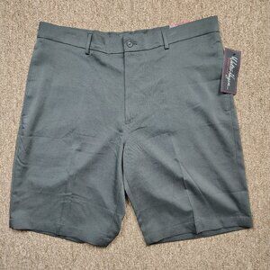 WALTER HAGEN Flat Front Oxford Golf Shorts Men's 38 Black Spandex Blend